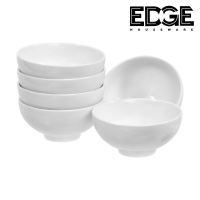 Edge Set of 6 Ceramic Small Bowl Set White Round Bowls for Dessert Ice Cream Salad Fruit Small Side Dishes Rice Bowl Dishwasher and Microwave Safe for Houseware