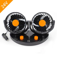6 inch Vehicle-mounted fan 12V/24V car large truck high-power powerful silent refrigeration fan - 360° Rotation 【Cigarette Lighter Powered】