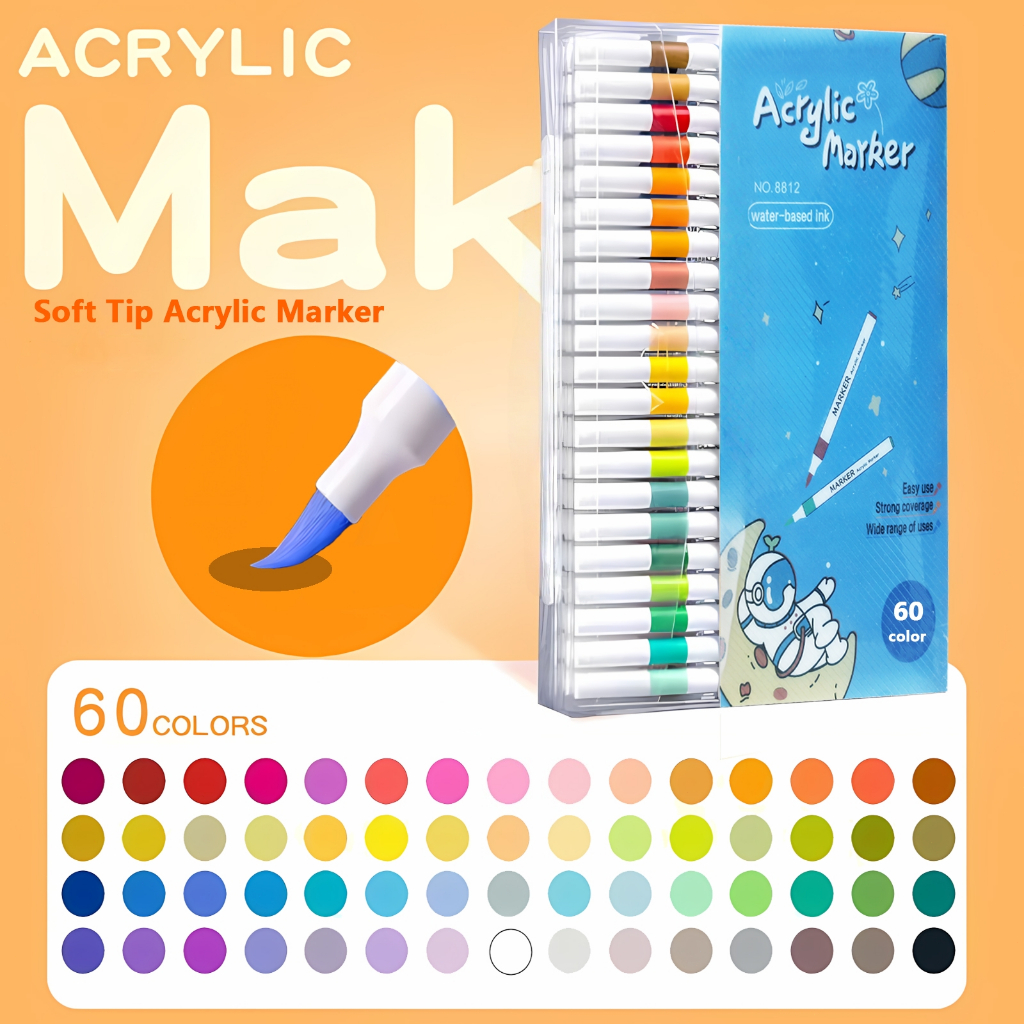 120 Colors Acrylic Marker Pen Set Highlighter Markers ColoredPen Painting Drawing Art Supplies