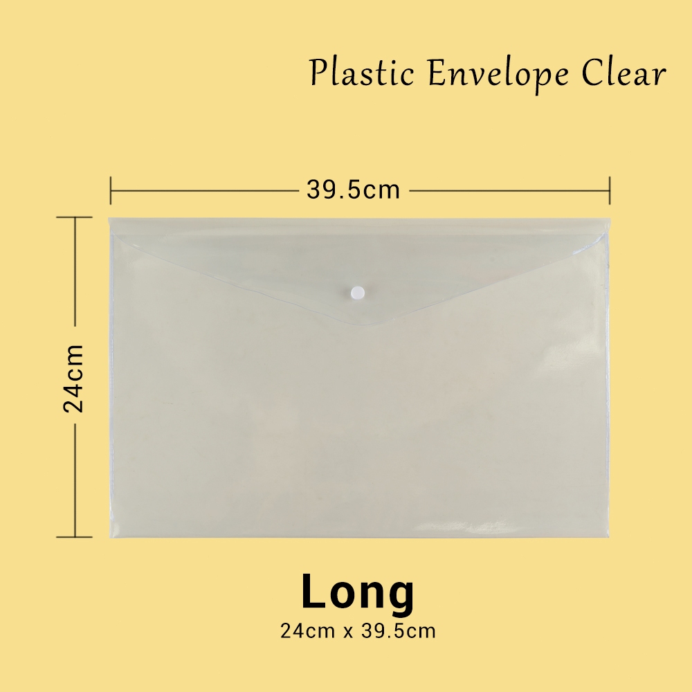 Clear Plastic Envelope Short and Long size Available For Documents Organizer school supply office supply