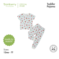 Bamberry Baby Short Sleeves Pajama Set - Cherries - Bamboo Fabric