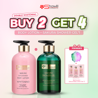 Shawill Sakura Niacinamide lotion for body lotion whitening Sakura shower gel skin Body lotion moisturizer for hand dry skin Not sticky long lasting fragrance 500ml S8004/S8003
