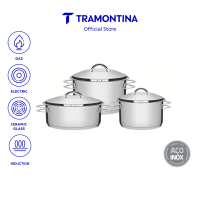 Tramontina Solar Cookware 3pieces Set 18/10 Stainless Steel/Induction/Tri/3/Ply