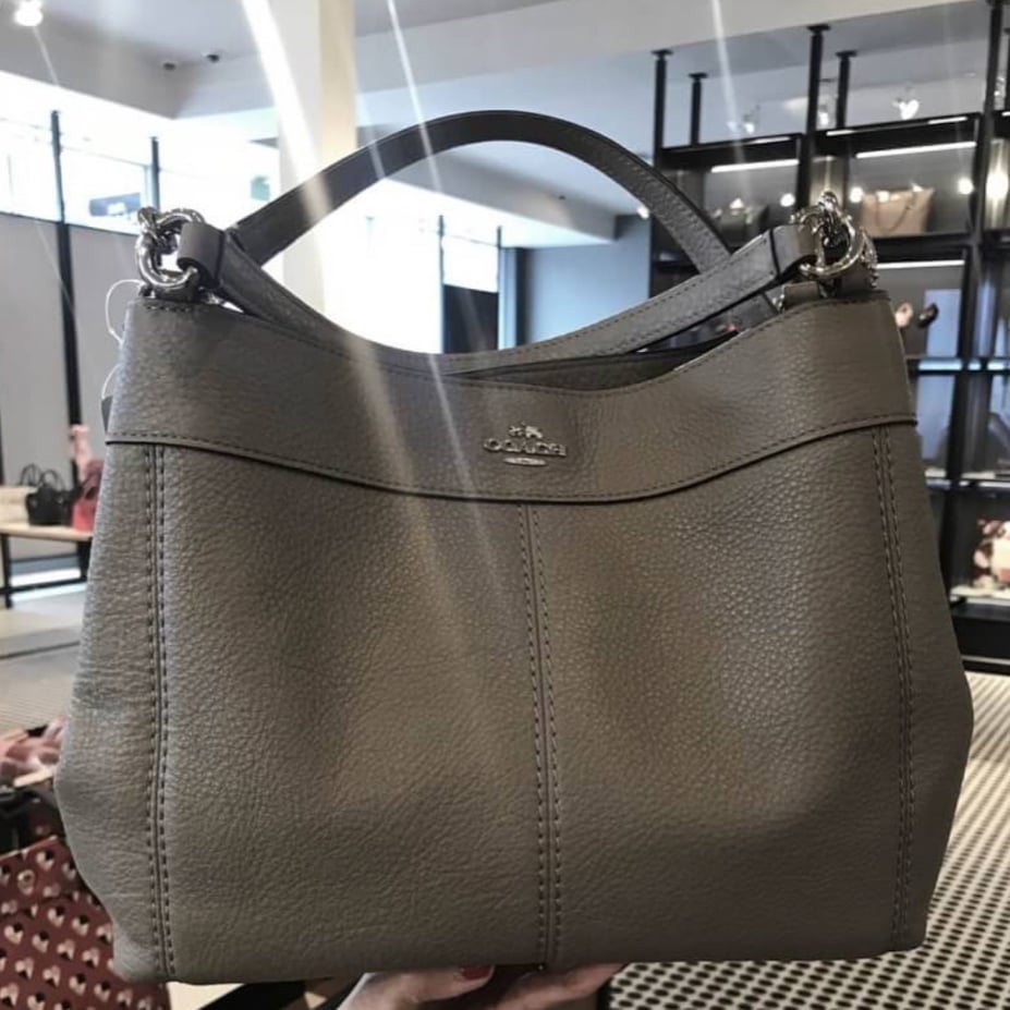 Coach F23537 Small Lexy Shoulder Bag in Grey Refined Natural Pebble