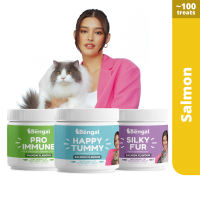 Prof Bengal Happy Tummy Pro-Immune Silky Fur Triple-Care Bundle | Nutrient-Rich Cat Treat Supplement | Cat Vitamins Cat Probiotics Immunity Boosters| Supports Healthy Digestion Shiny Coat ( Dr Shiba s sister brand )