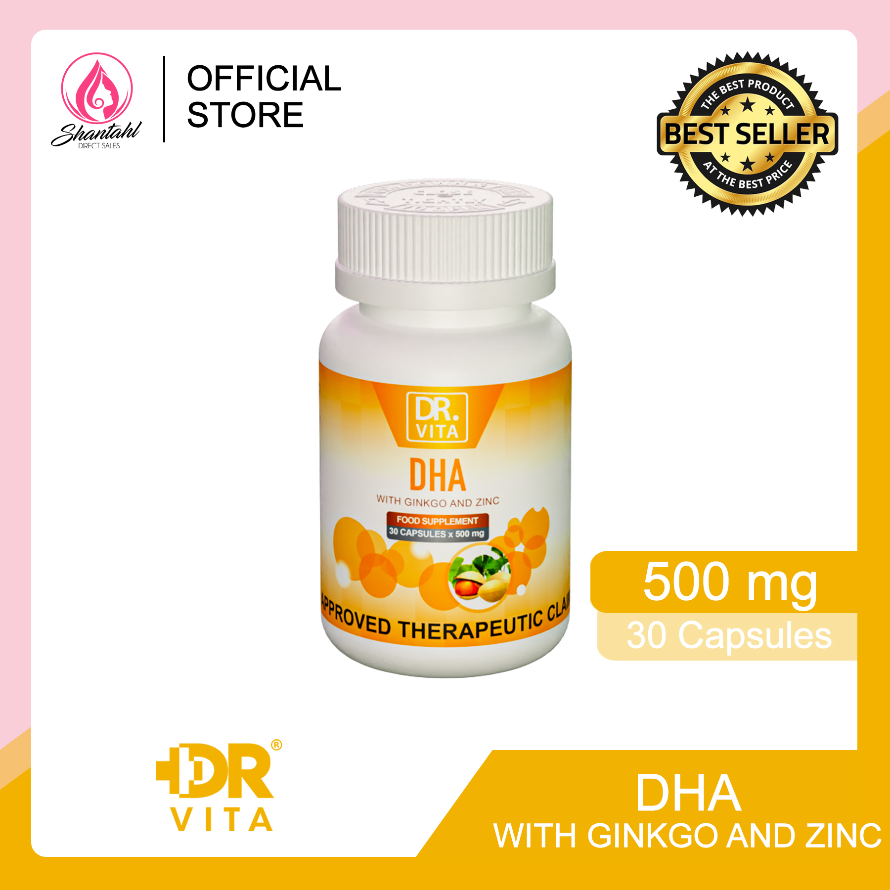 Dr. Vita DHA with Ginkgo and Zinc (Elderly) Dr. Vita DHA for Adult Memory  Enhancer Dr. Vita DHA with Ginkgo and Zinc will help to improve the brain  health of our elderly.Docosahexaenoic