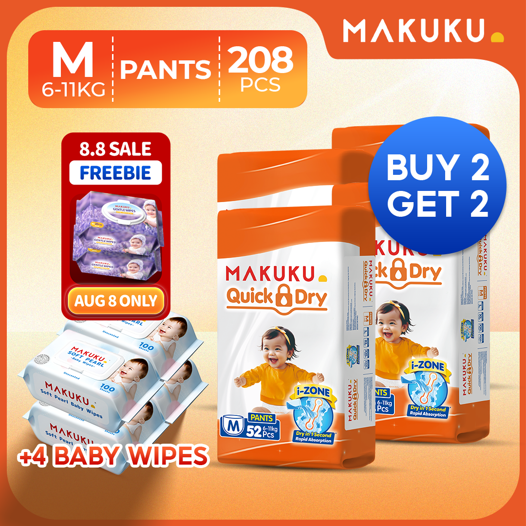 【B2T2 BUNDLE】MAKUKU Diaper Quick Dry Tape and Pull Up Pants UltraThin Soft and Breathable M L XL XXL XXXL