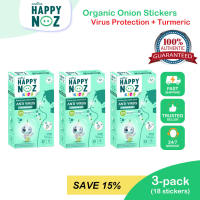3 Pack Happy Noz Virus w/ Turmeric 100% Organic Onion Sticker for Babies  - Green Box -Viral infection / Boost Immunity