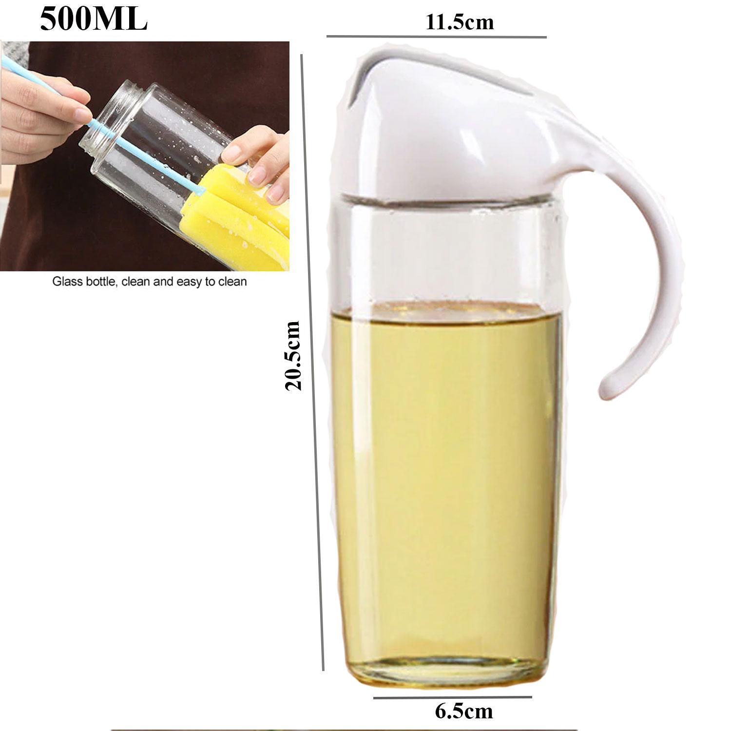 Leakproof Oil Dispenser Sauce Vinegar Bottle Gravy Boat Oil Pourer Bottle for Cooking Kitchen Tools (White)