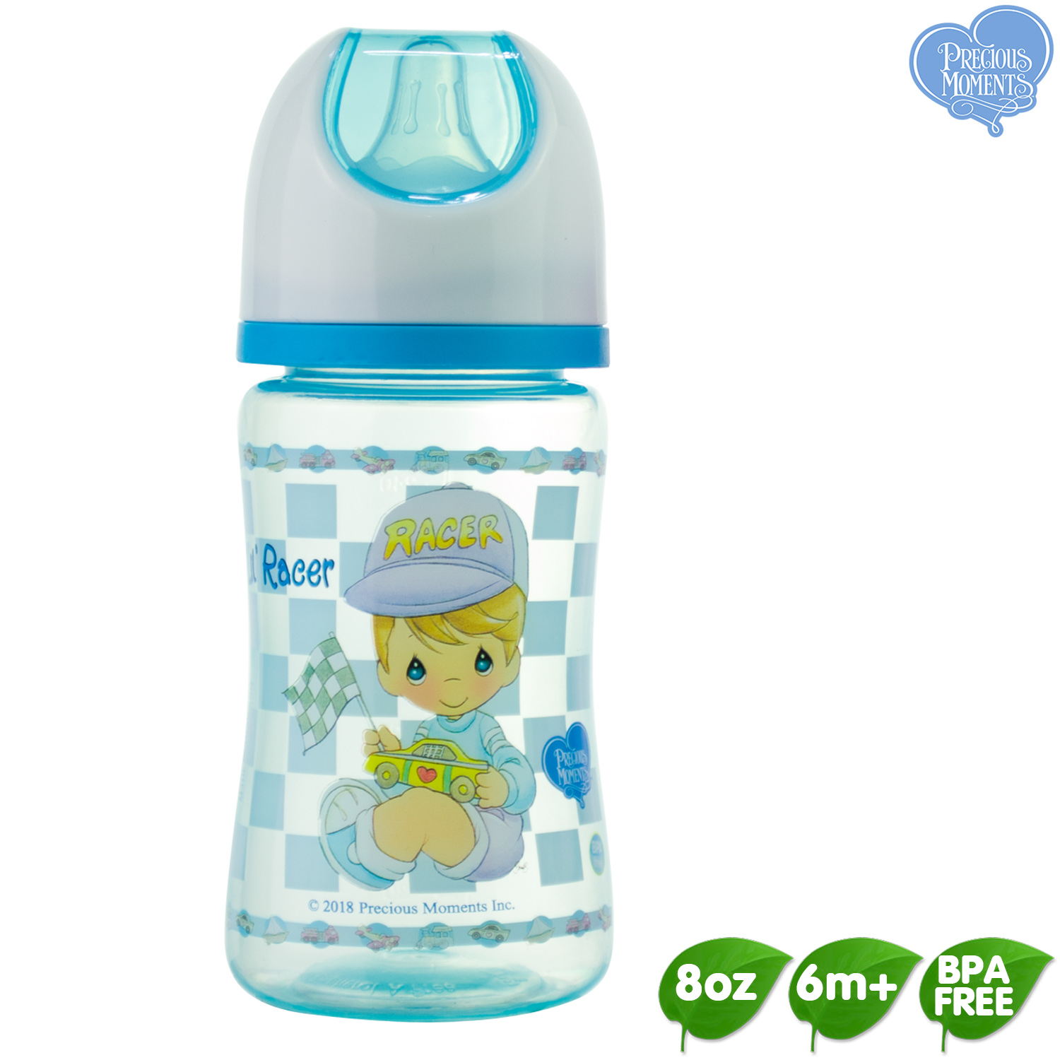 Precious Moments 8oz Wide Neck Easy Grip Feeding Bottle with Medium Silicone Nipple