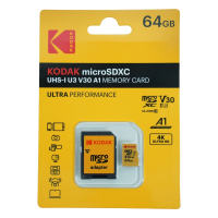 KODAK 64GB 32GB MicroSD UHS-I SDXC A1 V30 U3 Memory Card with Adapter 4K Ultra HD for Smartphones Tablet Action Cameras Digital Camera