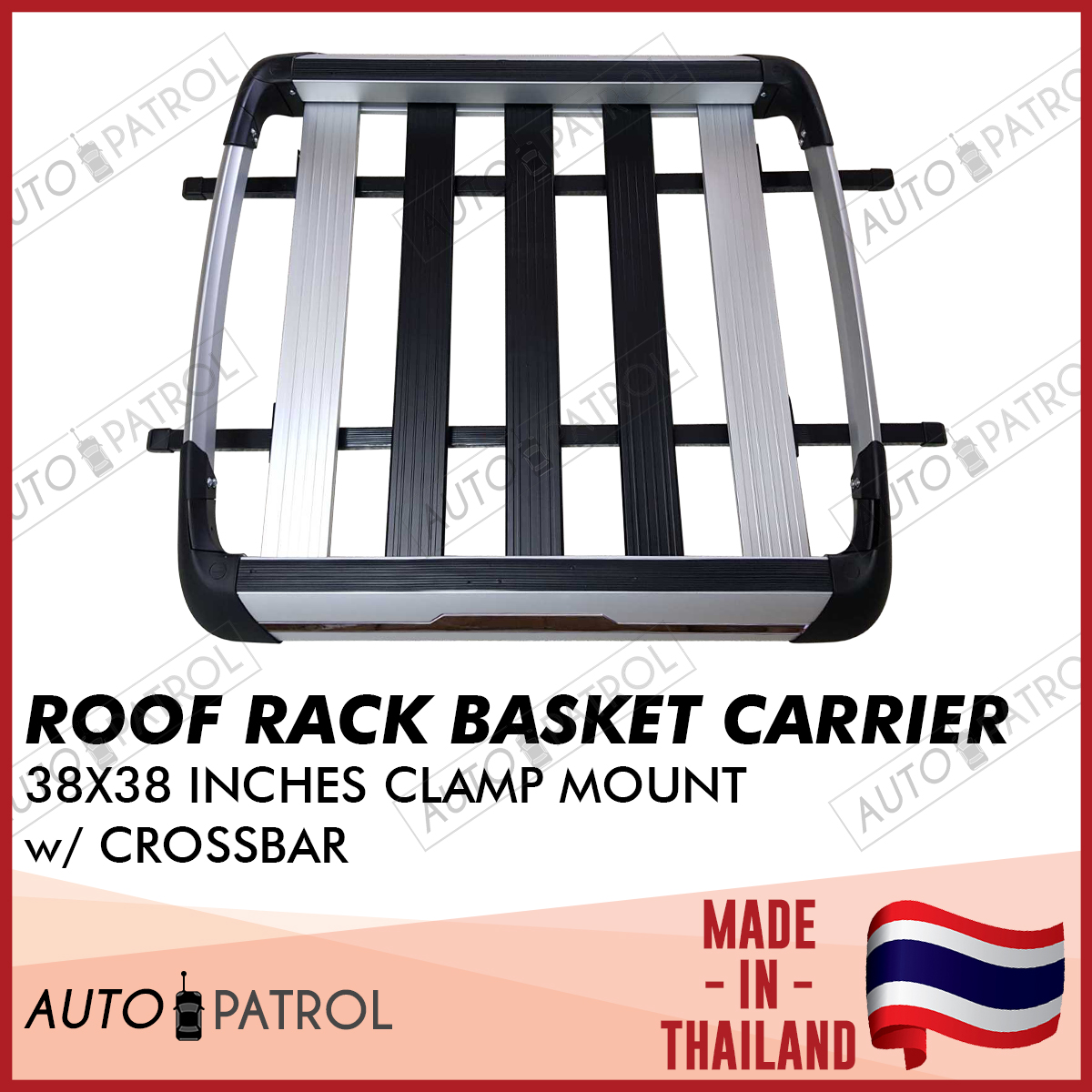 Car Roof Rack Basket Carrier 38"x38" Carryboy Design Silver Black