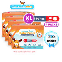 Moose Gear Baby Pants Diaper XL 120pcs (4PACKS) HHypoallergenic Super Absorbent Double Leak Guard