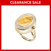 Anne Klein Oval Yellow Mother of Pearl Gemstone Ring Watch