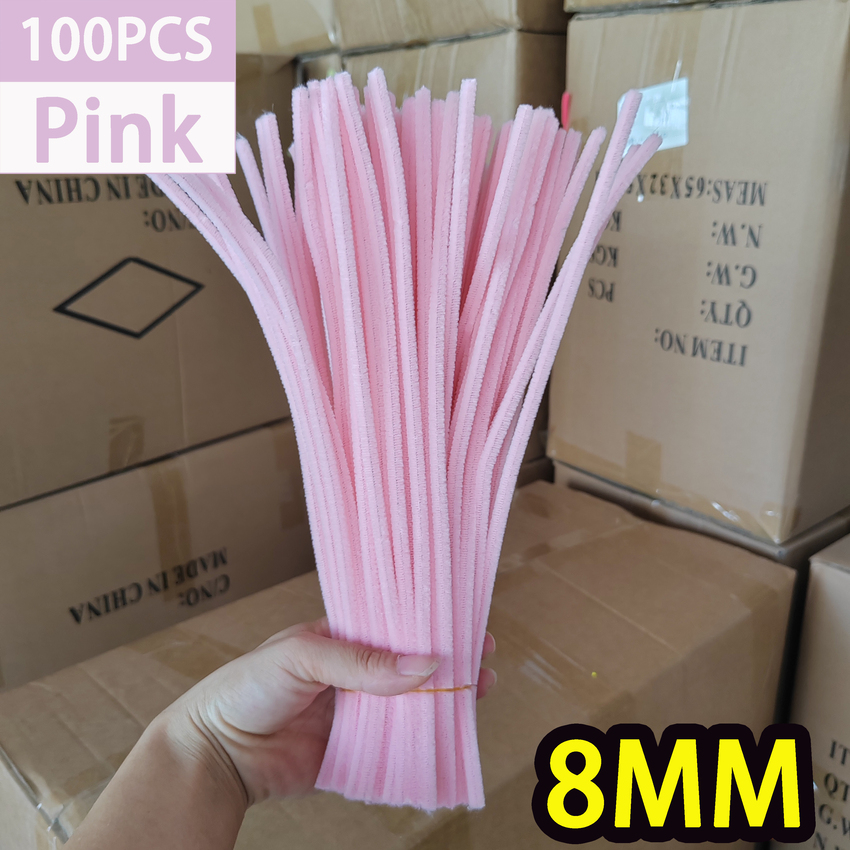 Twist fuzzy wire 100pcs set Multi-color fuzzy wire DIY Flower Ornament fuzzy wire mix bundle Dense fuzzy wire one set Handmade Dense Chenille Stem