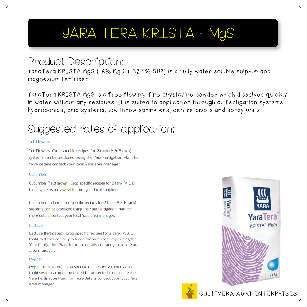 YaraTera Krista (Magnesium Sulfate 16MgO + 32.5 SO3) [1000 KG. Repack