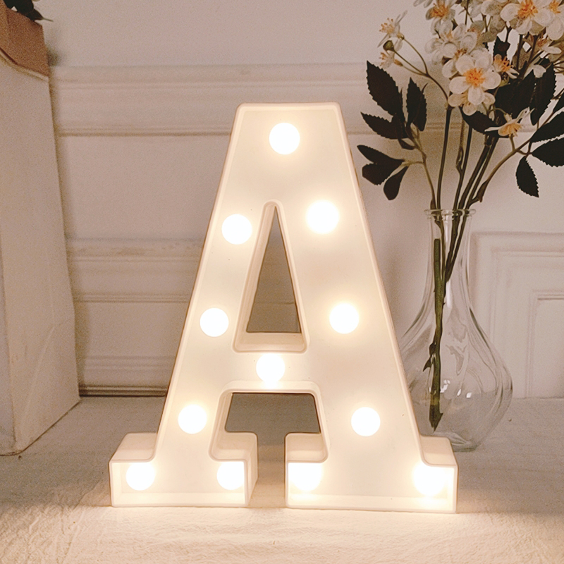 Letter LED Lights DIY Symbol Sign Heart Name Light Romantic Proposal Home Decor Luminous Number Lamp Night Light For Wedding Birthday Christmas Birthday Party Valentines Gift Ideas Wedding Decorations Set Fairy Lights