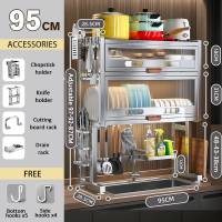 SJorage Stainless Steel Sink Rack with Cover 304 Over Sink Dish Rack with Cover Large Capacity Dish Rack Kitchen Organizer