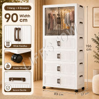LifeStow Folding Wardrobe Cabinet Drawer For Clothes High Capacity Durabox With Big Wheels For Baby Toy Clothes