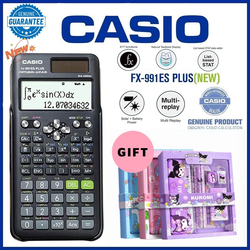 Scientific Calculator CASIO Fx-991ES plus Solar portable rechargeable calculator Stationery set