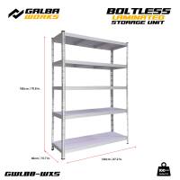 Galba Works Boltless Laminated Storage Unit Steel Shelf Adjustable 5 Layers Rack Garage Organizer