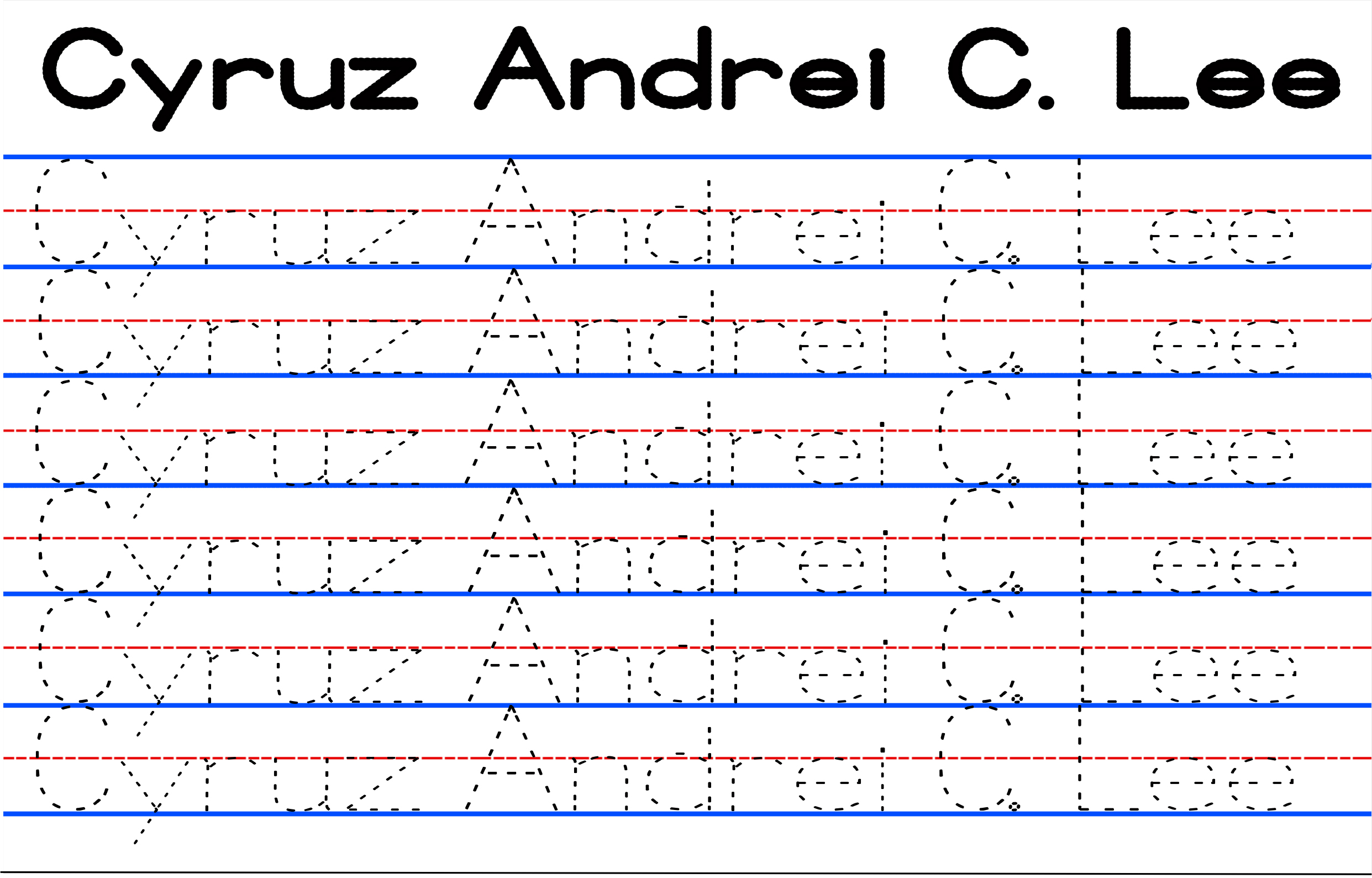 PERSONALIZED TRACING PAD FOR KIDS 30 sheets Name Alphabet Numbers Shapes Lines