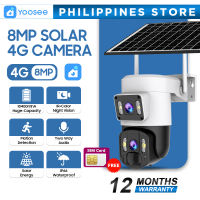 Yoosee T3 Solar outdoor camera AOV Waterproof wireless dual lens 4G 360 cctv camera 6MP IP camera night vision two-way audio motion detection