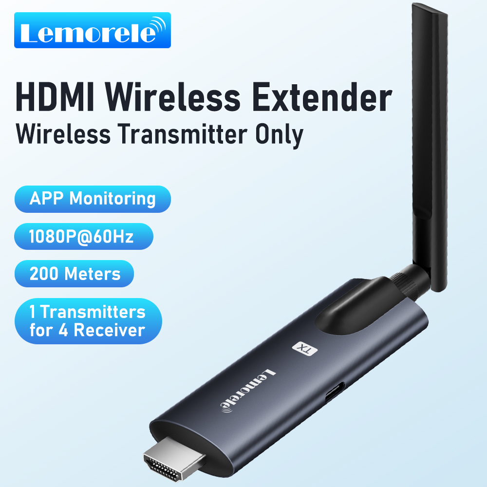 Lemorele R800 เครื่องส่งสัญญาณไร้สาย HDMI 1080P WiFi 2.4/5 G ระยะการส่ง 100 เมตร เครื่องส่งสัญญาณ 1 เครื่อง ตัวรับสัญญาณ 4 ตัว ใช้กับแอป TuTuLink สำหรับโทรศัพท์มือถือ/แท็บเล็ต/แล็ปท็อป/กล้อง/เกมคอน ราคา 1,099 บาท*ส่งฟรี
