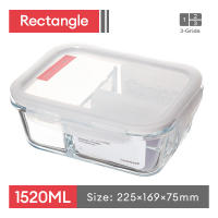 JOTO Microwavable Food Container Glass Food Container Food Storage with Cover Lunch Box Transparent