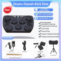 Bansid Tabletop Electronic Drum Set with Built in 2 SpeakersPortable 7-Pad Electronic Drum Kit Bluetooth Midi and Rechargeable