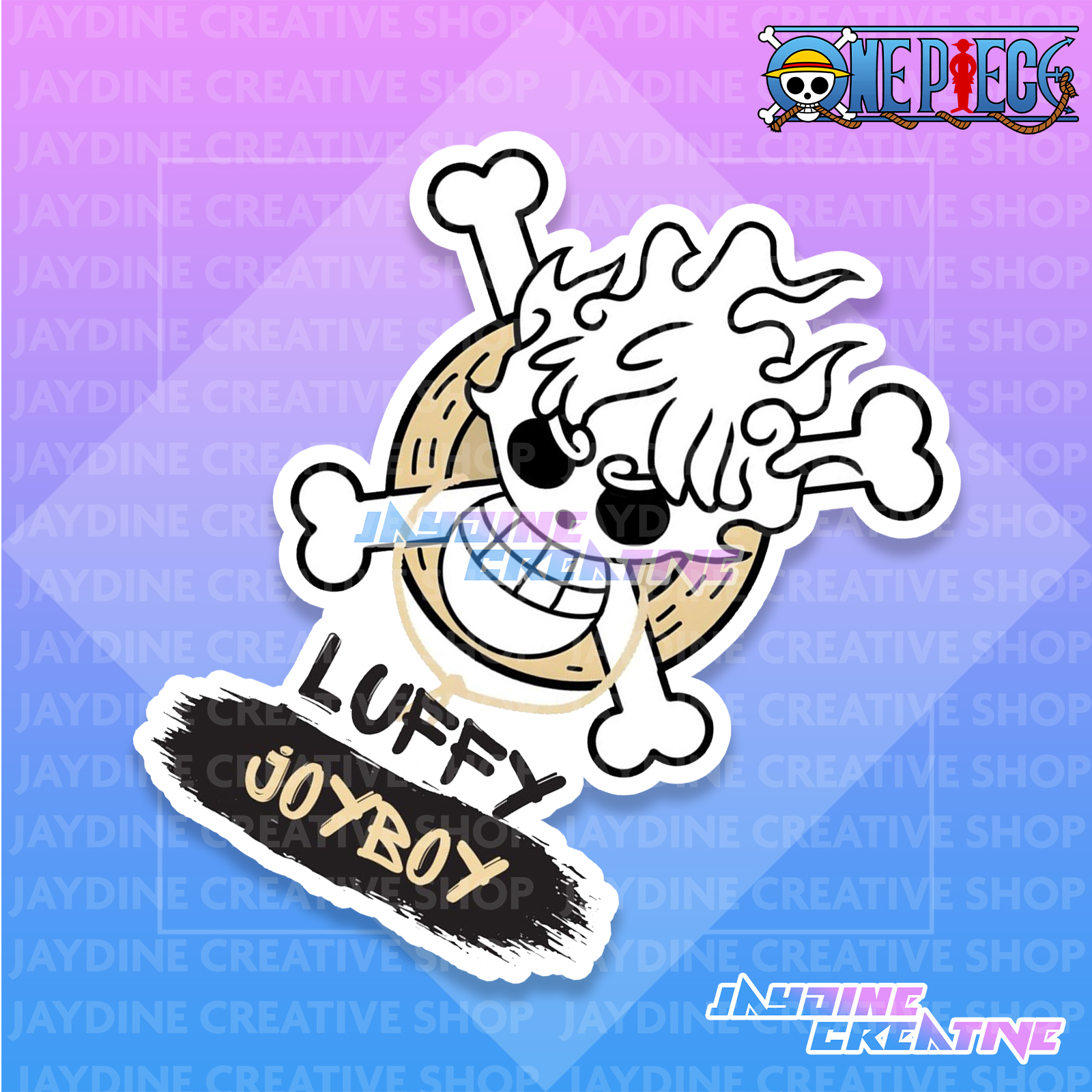 Luffy Gear 5 - One Piece Sticker (Kiss Cut Sticker) high quality vinyl and waterproof sticker scratchproof durable decal sticker for tumbler car motorcycle scooter laptop computer phone case notebook beautiful design sticker