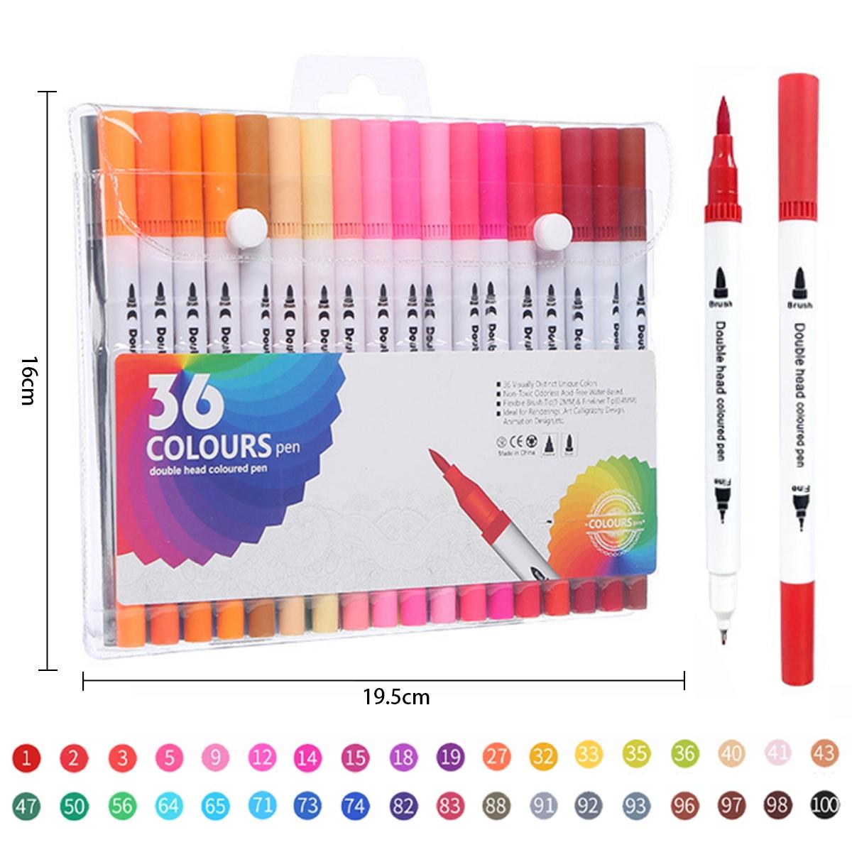 Watercolor Brush Pen Colors Marker Pens Painting Drawing Art Supplies Dual Tip Brush Pen Highlighter
