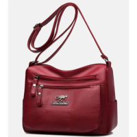 Free Gift Retro Multi-pocket Sling Bag Large-capacity Bag for Women Fashion All-match Korean Messenger Bag Soft Leather Feeling Ladies Shoulder Bag 【Original+24hours delivery】