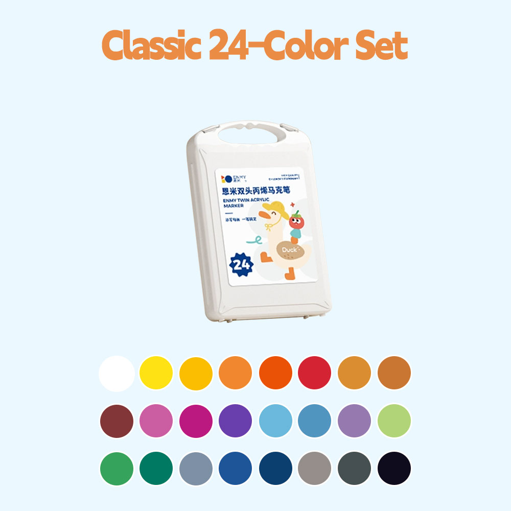 ENMY Dual Tip 80 Colors Acrylic Marker Set - Soft Brush & Fine Tip Water-Based & Washable Non-Toxic Safe for Kids | Vivid Colors for Paper Wood Glass Canvas | Best Seller Art Supply Gift para sa Kids Teens Beginners & Artists Easy to Use