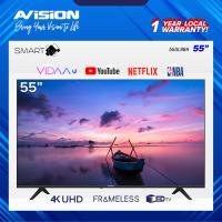 Avision 55 Inch Frameless 4K Smart Digital Bluetooth Led TV w/ Built-in NetflixYoutube NBA 55UL88H