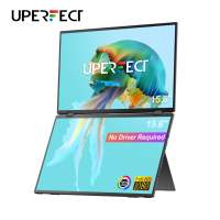 UPERFECT Portable Monitor Dual 18.5 15.6 inch 1080P 100%sRGB VESA Speakers USB-C Compatibility New