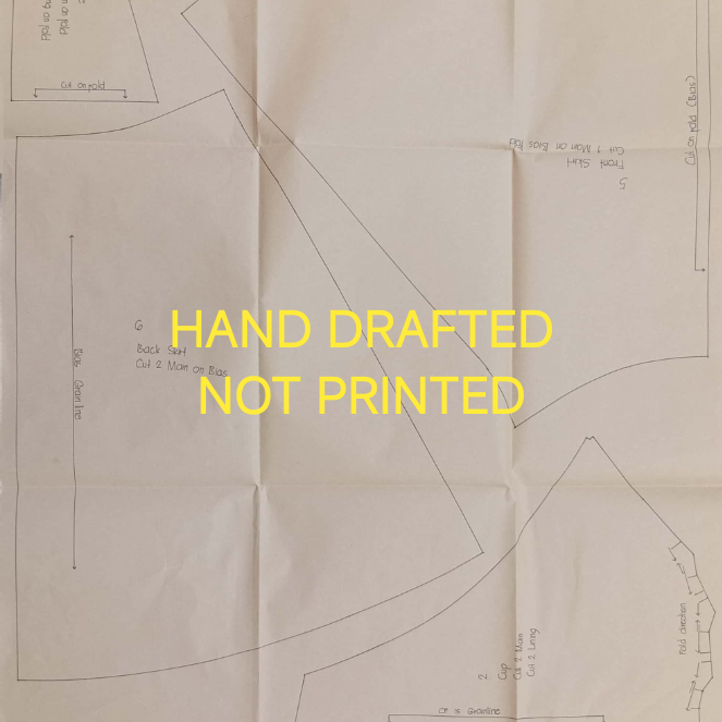 SEWING PATTERN HALTER MINI-DRESS LVL-2 w/ Sizes and Guide ONLY NOT ACTUAL DRESS Hand drafted 1:1 Detailed Pattern
