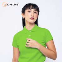 Lifeline Womens Polo Shirt (White | Blue Ice | Aqua | Royal Blue | Aqua | Navy | Violet | Heather | Black | Berry Red | Pink | Fuchsia | Mocha | Khaki | Choco Brown | Gold Yellow | Emerald | Moss Green)