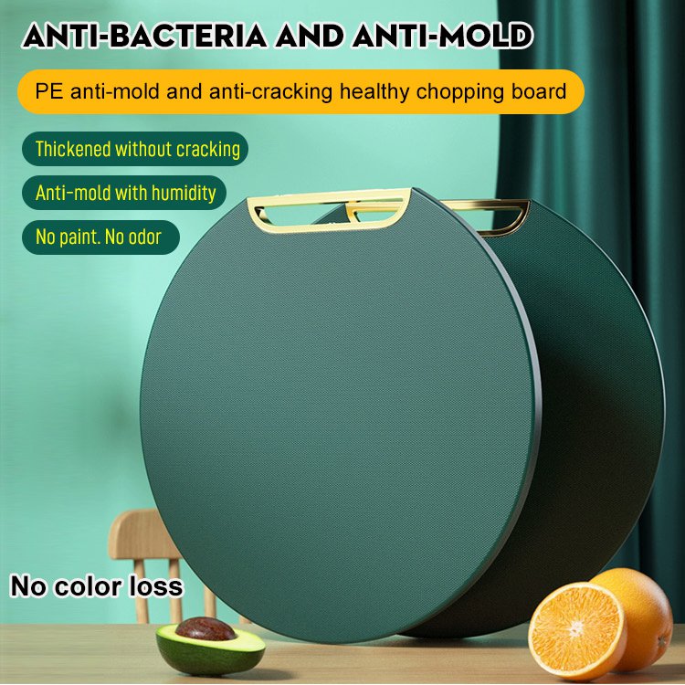 Gambar Gorich PE Cutting Board Vegetable Meat Chopping Board Standable Hangable Cutting Board Non slip Round Shape Kitchen Accessories