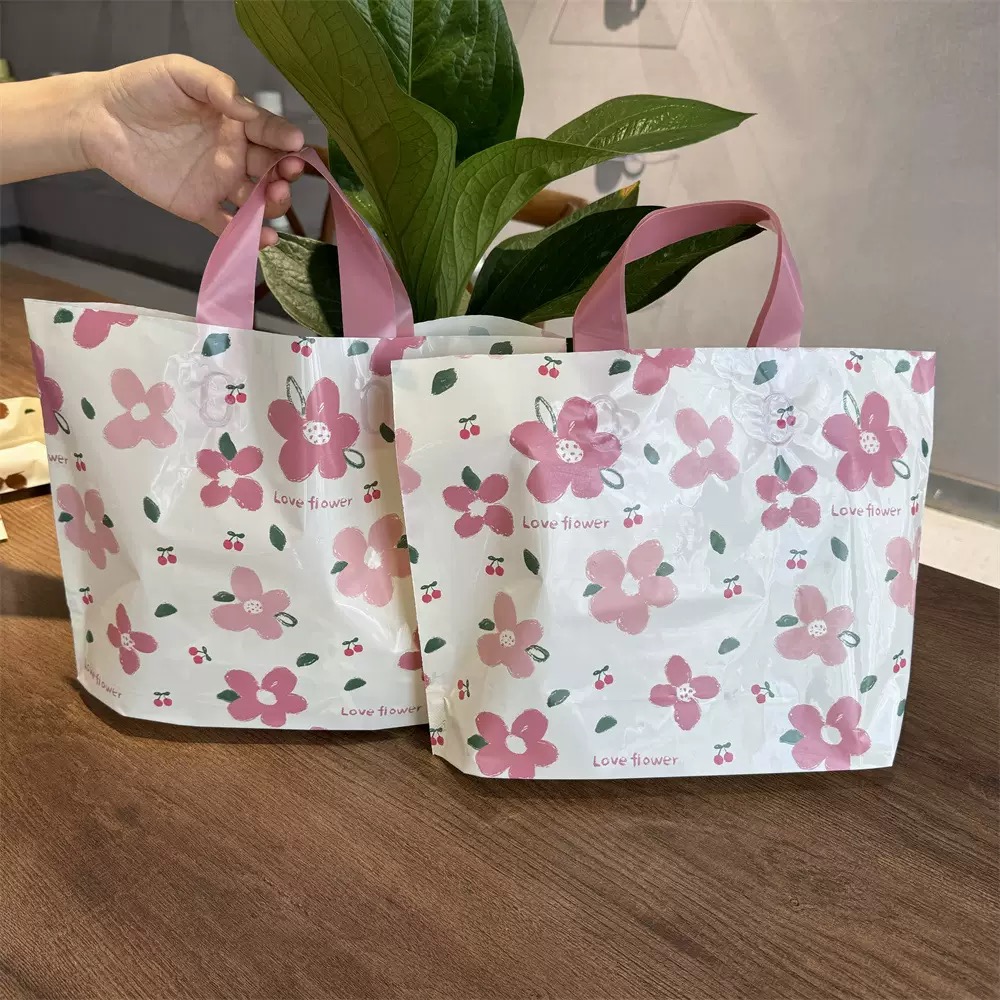 50 PCS PER PAK printed plastic bag high quality PEACH BLOSSOM PLASTIC BAG
