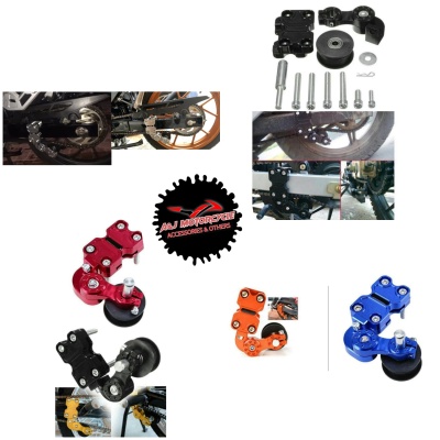 Suuonee Rullino Catena Universale 8 Mm Per Moto Dirt Bike Enduro - Tendicinghia In Gomma E Ferro, Blu - 2