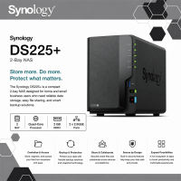 Synology DS225+ 2 Bay DiskStation® NAS (Diskless) with 3 years Local Warranty