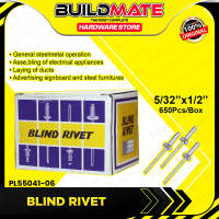 BUILDMATE Polonet 650PCS/BOX Aluminum Blind Rivets 1/8″x1/2″ | 1/8″x/3/4″ | 5/32″x1/2″ Inch Pop Rivets