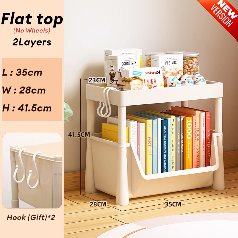 DecorX Multi Layer Trolley Cart Organizer Storage Rack Stroller Storage Shelf Rack Kitchen Floor Bedroom Multi-Level Baby Snacks Mobile Bathroom Bathroom Storage Rack