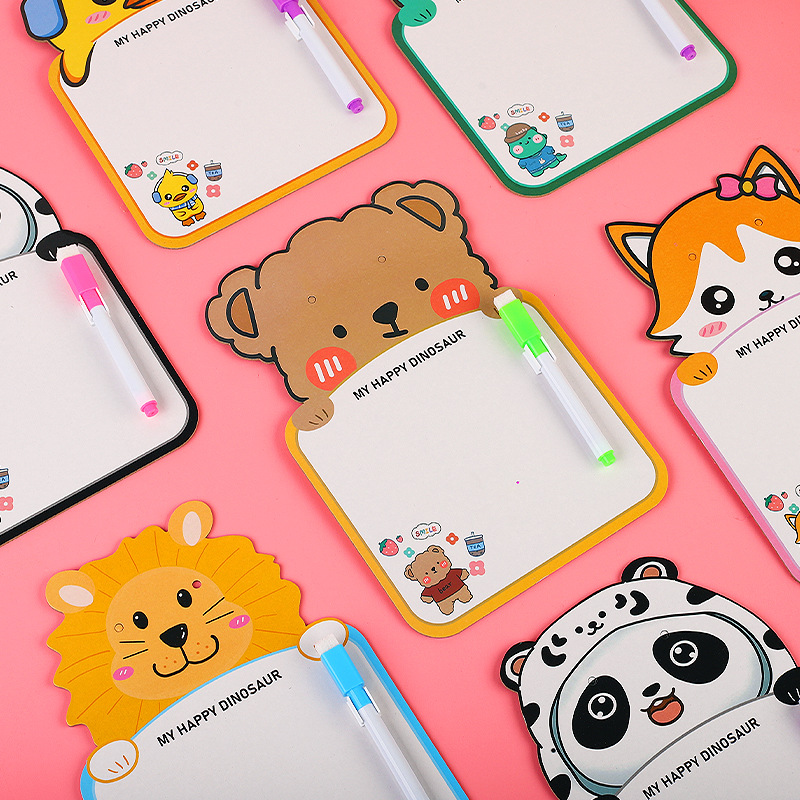 Children writing board white dry erase board Cartoon double-sided message board wrinting broad