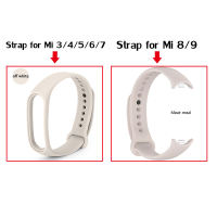 Silicone Watch Strap for Xiaomi Mi Band 8 9 7 6 5 4 3 Mi band 9 Strap Bahan Sport Band Watch Belt MI