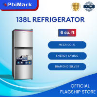 PhiMark 138L 6 cu ft. Two Door  Diamond Silver Direct Cool Refrigerator With Freeze Space PH3200RD (DIAMOND SILVER DESIGN)
