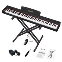 WENCAI 88-Key Portable Digital Piano Complete Set: Fully Sensitive touch piano Keyboard for Beginners (with Stand/ Pedal)