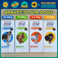 Bravecto Chews for Dogs 2-4.5kg 4.5-10kg 10-20kg 20-40kg