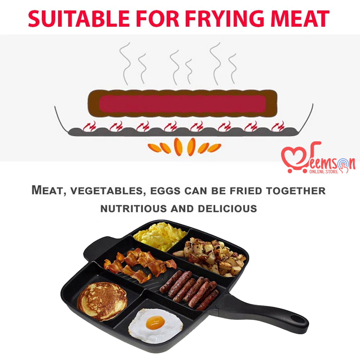 JEEMSON High Quality Magic Pan 5 in 1 Nonstick Master Grill Pan